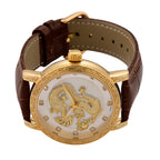 GENOA TIME LIMITED EDITION Dragon Series 3ATM WR Mother Of Pearl Dial & Gold Case Watch with Austrian Crystal Accents & Brown Leather Strap Presented in a Gift Box_8319727_4