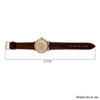GENOA TIME LIMITED EDITION Dragon Series 3ATM WR Mother Of Pearl Dial & Gold Case Watch with Austrian Crystal Accents & Brown Leather Strap Presented in a Gift Box_8319727_7