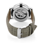 WILLIAM HUNT Automatic Movement 5 ATM Water Resistant Watch With Skeleton Display, Exhibition Back & Grey Leather Strap Presented in a Gift Box_8319738_6