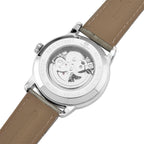 WILLIAM HUNT Automatic Movement 5 ATM Water Resistant Watch With Skeleton Display, Exhibition Back & Grey Leather Strap Presented in a Gift Box_8319738_7