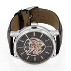 WILLIAM HUNT Automatic Movement 5 ATM Water Resistant Watch With Skeleton Display, Exhibition Back & Black Leather Strap Presented in a Gift Box_8319741_4