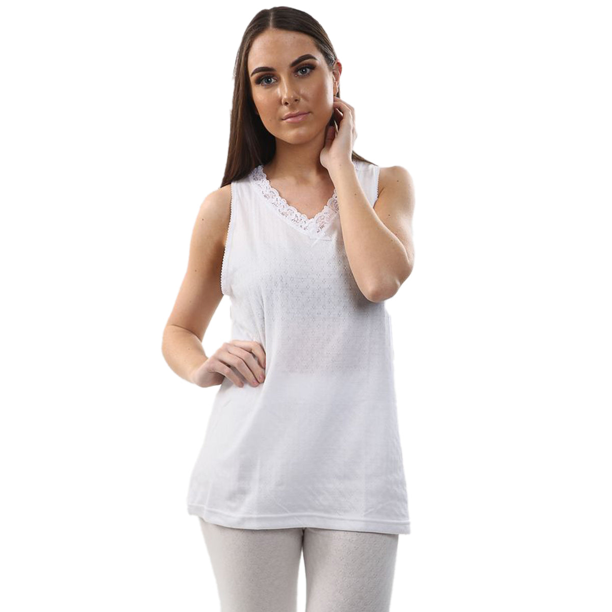 Heat Machine Ladies Thermal Sleeveless Vest (Size 10 to 12) - White V32514297 0