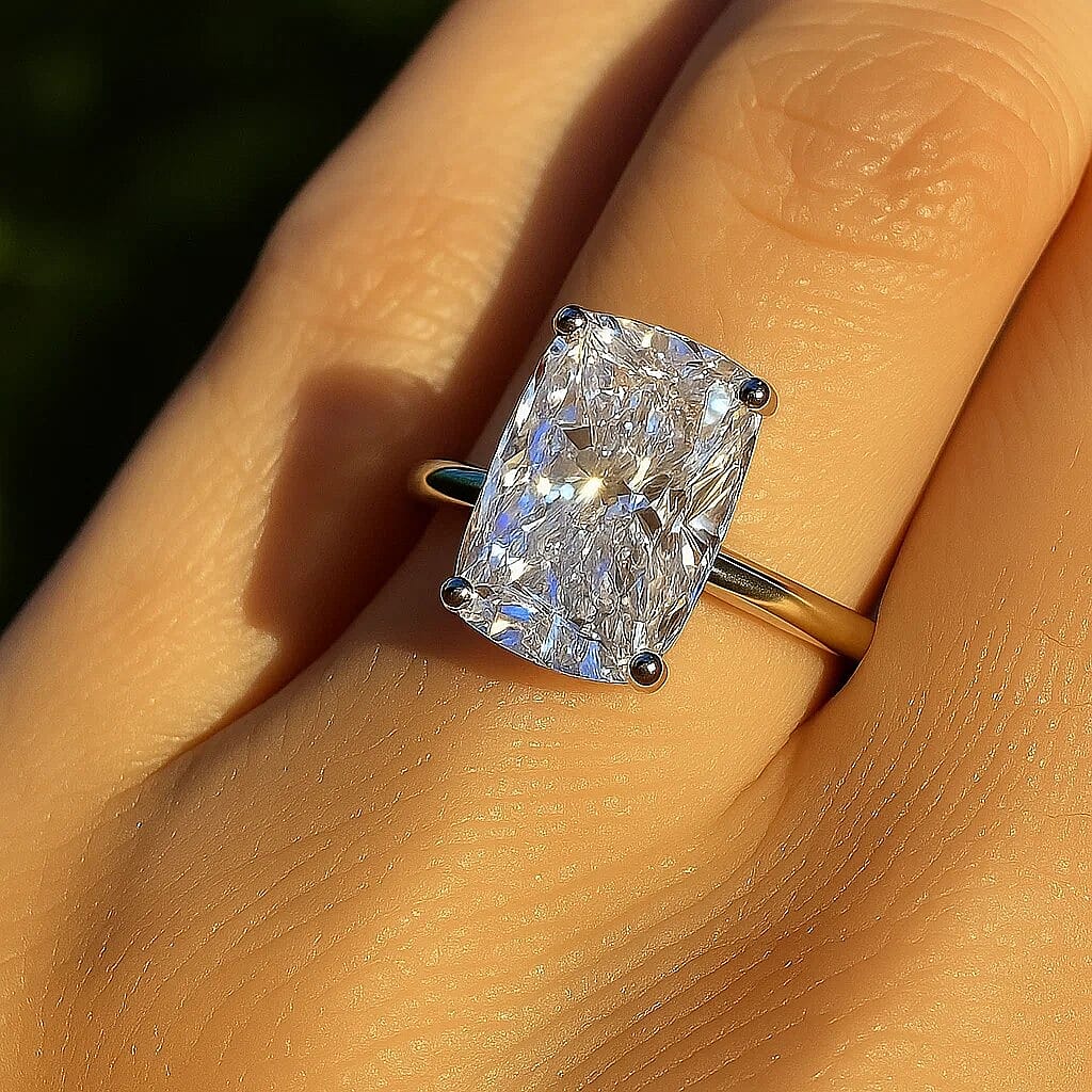 LUXURIANT 3 Carat Old Mined Cut Lab Grown Diamond Celebrity Style Solitaire Ring in 950 Platinum - IGI Certified (VS-EF) 8283752 2