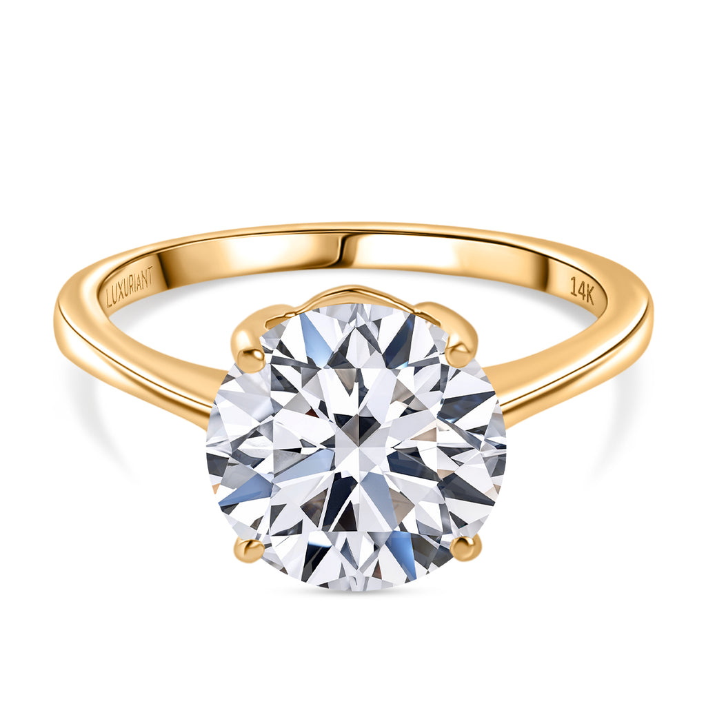 NY Close Out - Luxuriant 14K Yellow Gold SGL Certified (VS/EF) Lab Grown Diamond Solitaire Ring 3.00 Ct._8320237
