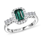 Rhapsody 950 Platinum AAAA Lagoon Tourmaline White Diamond EF, VS Main Stone With Side Stone Ring, Platinum Wt.5.42 Gms  1.543  Ct._8320402