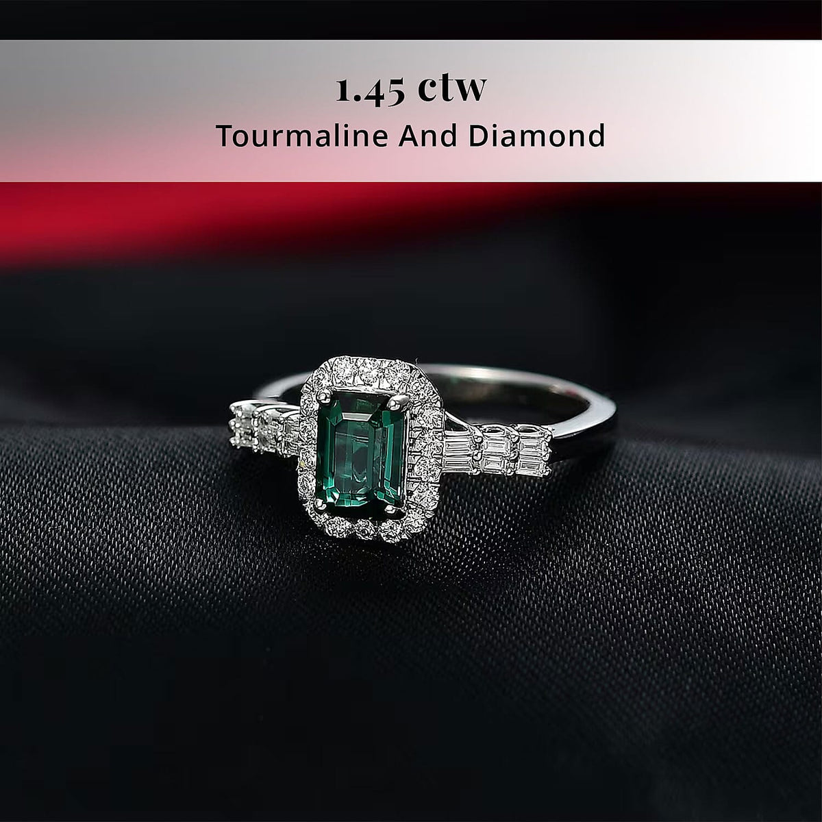 Certified and Appraised RHAPSODY AAAA Lagoon Tourmaline White Diamond EF, VS Main Stone With Side Stone Ring in 950 Platinum, Platinum Wt.5.42 Gms  1.543  Ct. 8320402 2
