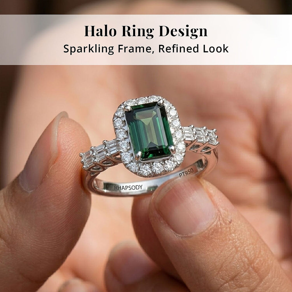 Rhapsody 950 Platinum AAAA Lagoon Tourmaline White Diamond EF, VS Main Stone With Side Stone Ring, Platinum Wt.5.42 Gms  1.543  Ct._8320402_4