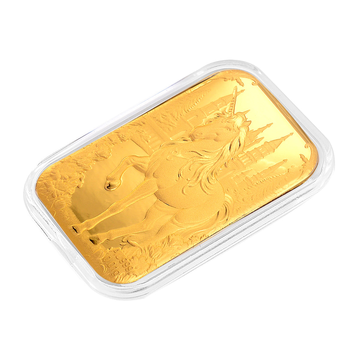 24K Yellow Gold (99.99% Purity) Embossed Unicorn Collectable (10mg) V32567636 3