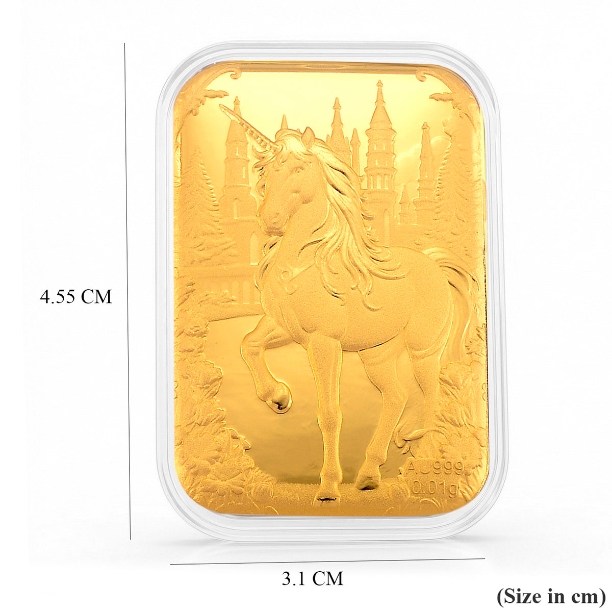 24K Yellow Gold (99.99% Purity) Embossed Unicorn Collectable (10mg) V32567636 5