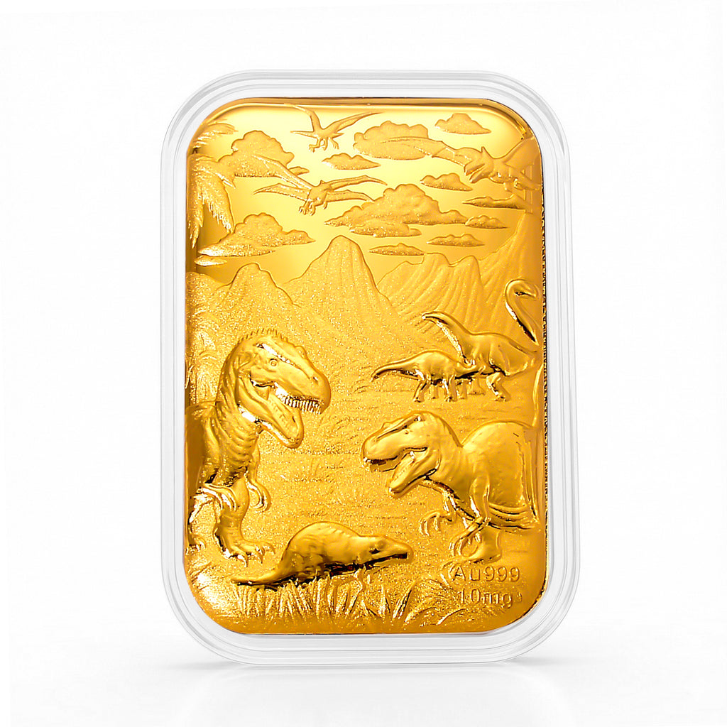 24K Yellow Gold Jurassic Age of Dinosaurs Collectible_8321365