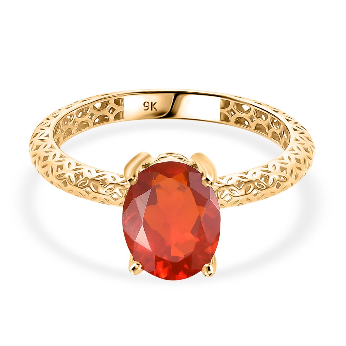 9K Yellow Gold AAAA Salamanca Fire Opal Mirage Ring 1.15 Ct._8321637