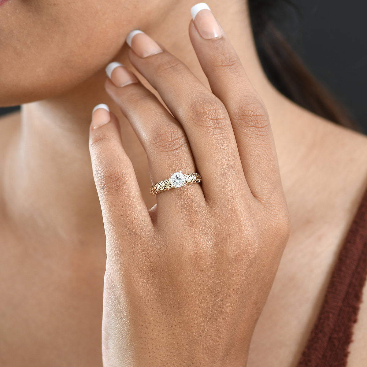 LUXURIANT 1 Ct. VS-EF Lab Grown Diamond Solitaire Ring in 9K Gold, SGL Certified 8321659 3