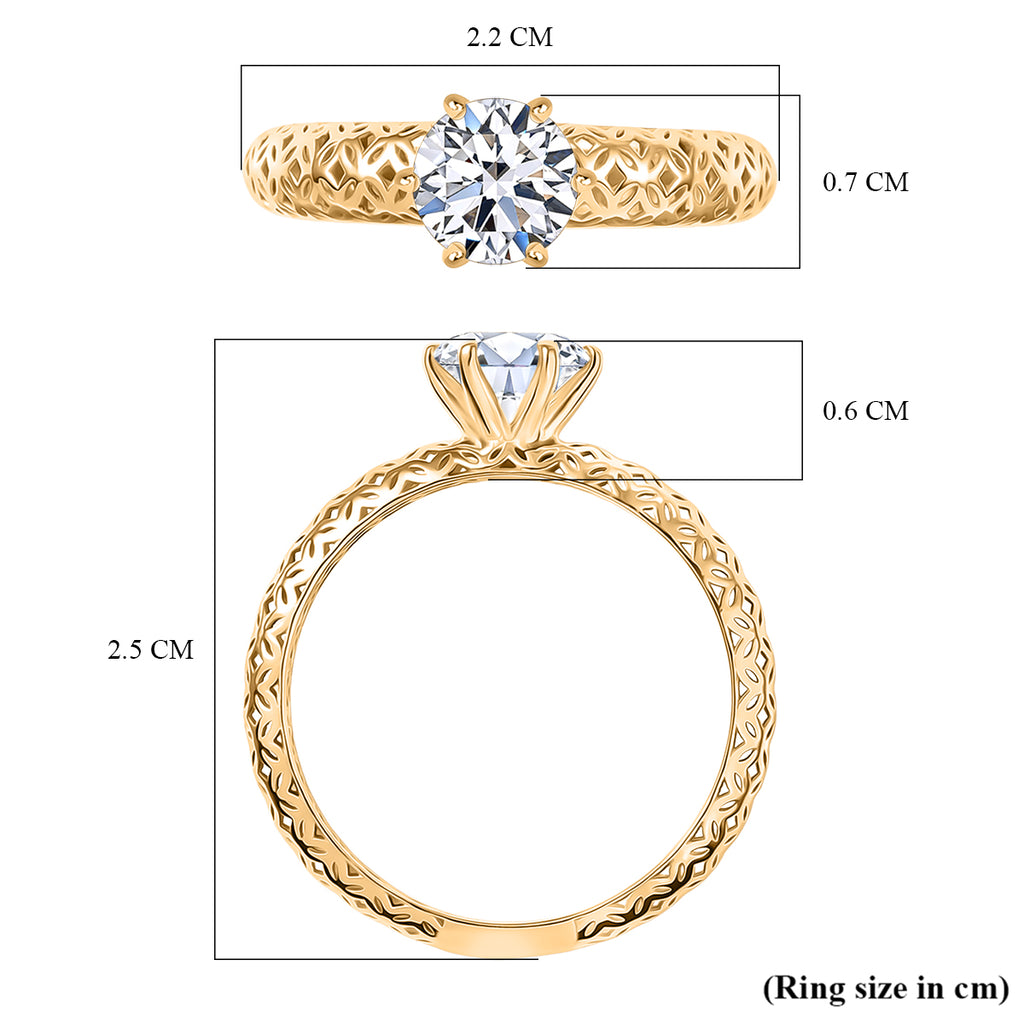 Luxuriant 9K Yellow Gold SGL Certified VS-E/F Lab Grown Diamond Solitaire Ring_8321660_5