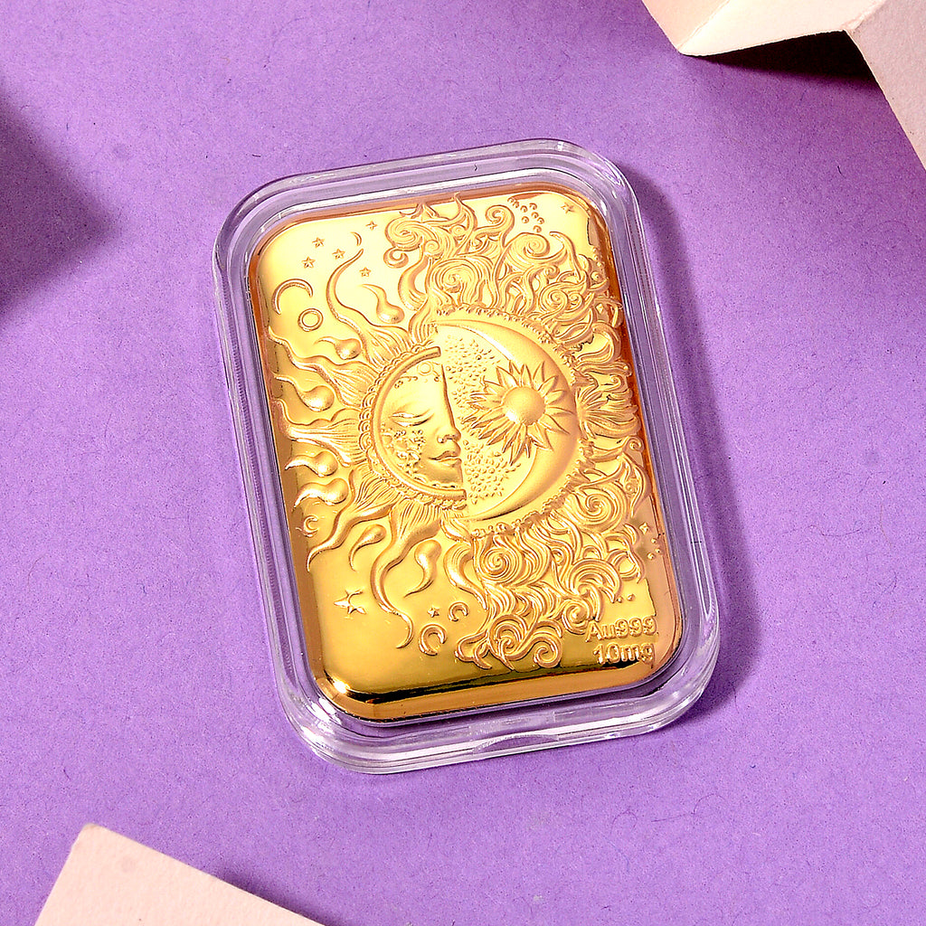 RACHEL GALLEY - 24K Yellow Gold Embossed Sun and Moon Foil (26x40.10 MM)_8321834_1