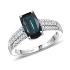 Rhapsody 950 Platinum AAAA Indicolite White Diamond EF, VS Main Stone With Side Stone Ring, Platinum Wt.5.59 Gms  2.450  Ct._8322079