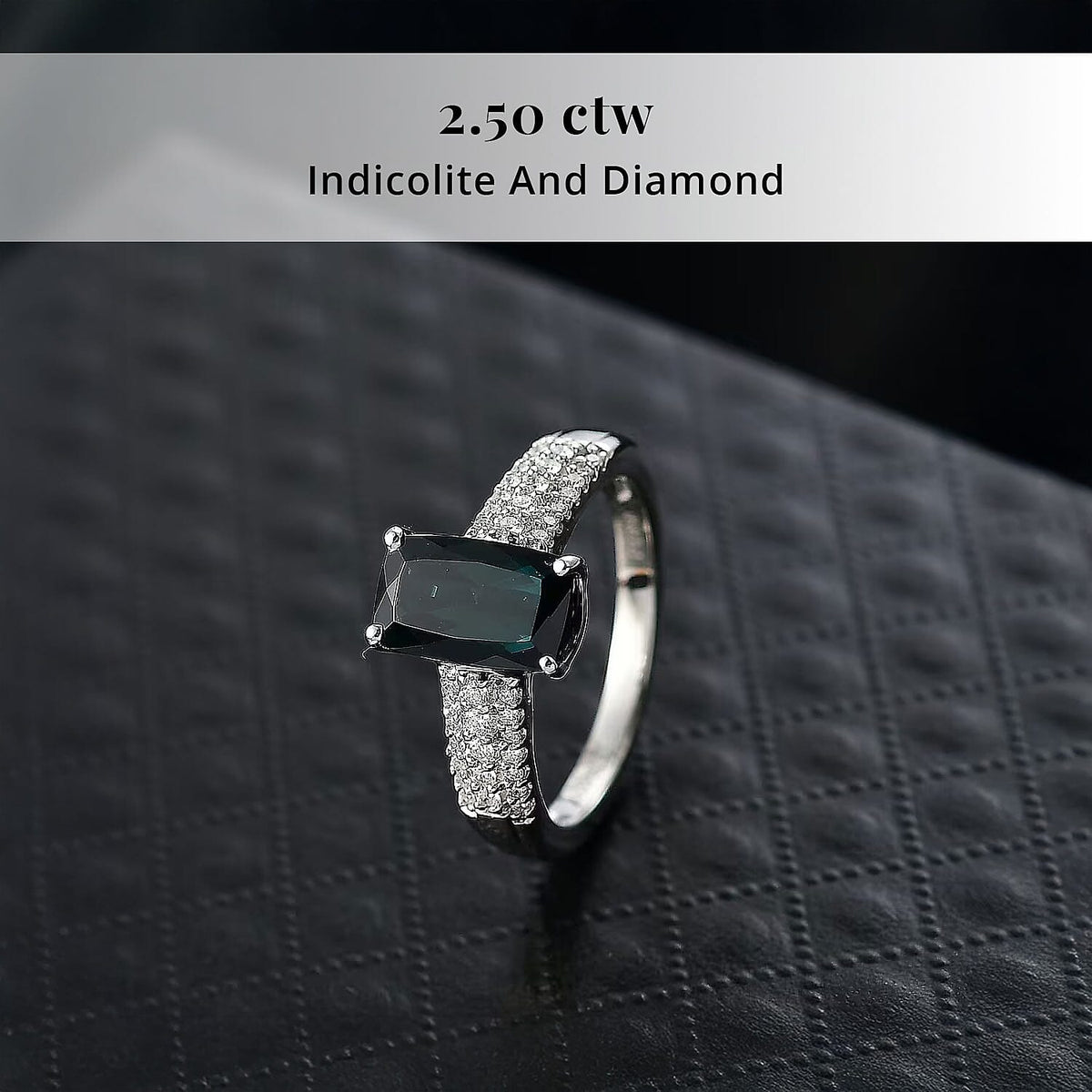 Certified and Appraised RHAPSODY AAAA Indicolite White Diamond EF, VS Main Stone With Side Stone Ring in 950 Platinum, Platinum Wt.5.59 Gms 2.450 Ct. 8322079 2