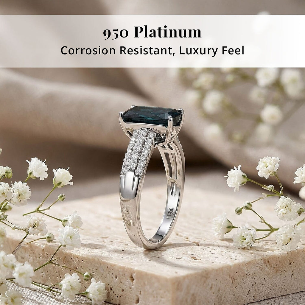 Rhapsody 950 Platinum AAAA Indicolite White Diamond EF, VS Main Stone With Side Stone Ring, Platinum Wt.5.59 Gms  2.450  Ct._8322079_3