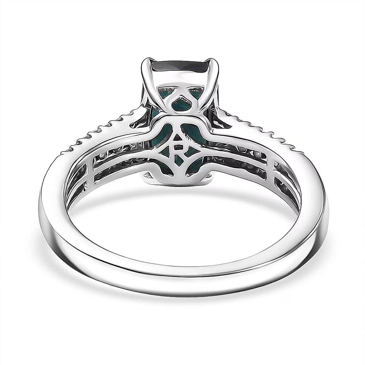 Certified and Appraised RHAPSODY AAAA Indicolite White Diamond EF, VS Main Stone With Side Stone Ring in 950 Platinum, Platinum Wt.5.59 Gms 2.450 Ct. 8322079 6
