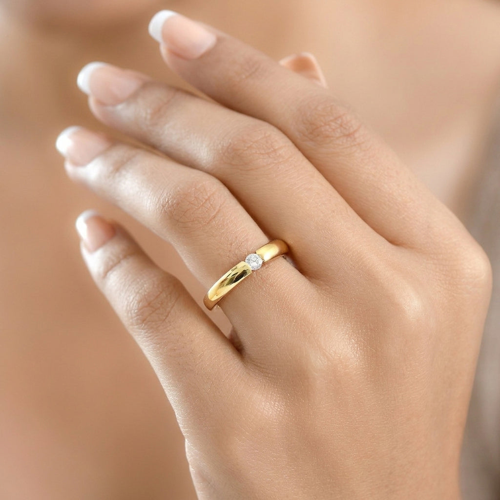 Luxuriant Lab Grown Diamond (SI/GH) Solitaire Ring in 18K Vermeil Yellow Gold Plated Sterling Silver_8322443_2