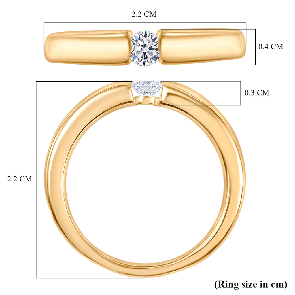 Luxuriant Lab Grown Diamond (SI/GH) Solitaire Ring in 18K Vermeil Yellow Gold Plated Sterling Silver_8322443_7