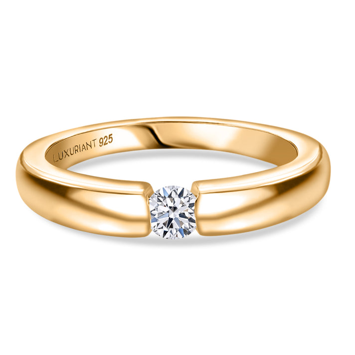 LUXURIANT Lab Grown Diamond Solitaire Stackable Ring in 18K Vermeil Yellow Gold Plated Sterling Silver (SI/GH) 8322449 1
