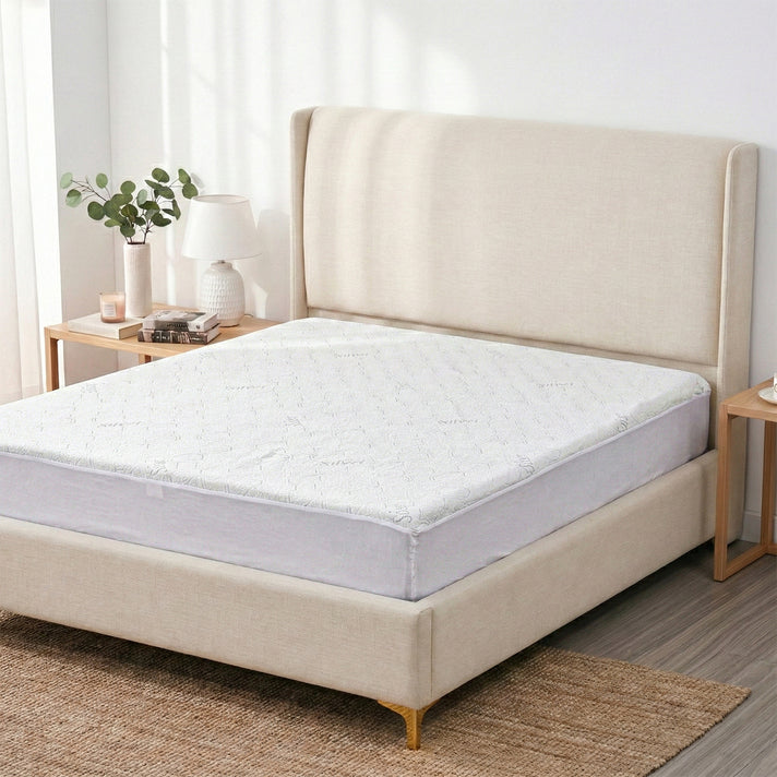 LIVMORE Silver Yarn Infused Jacquard Waterproof Mattress Protector (King, 150 x 200cm) - White V32626547 1