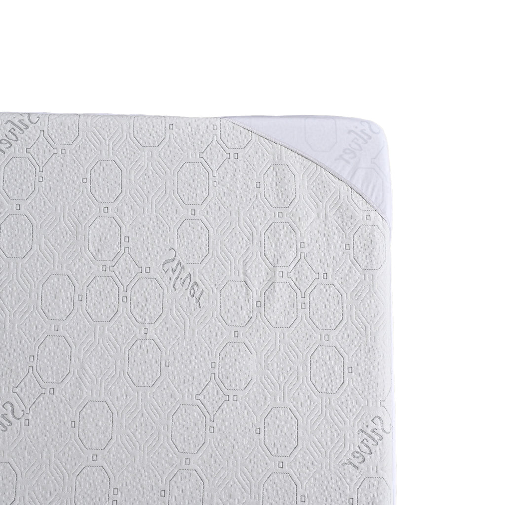 LIVMORE Silver-Infused Jacquard Waterproof Mattress Protector (King, 150 x 200cm) - White_8322480_2