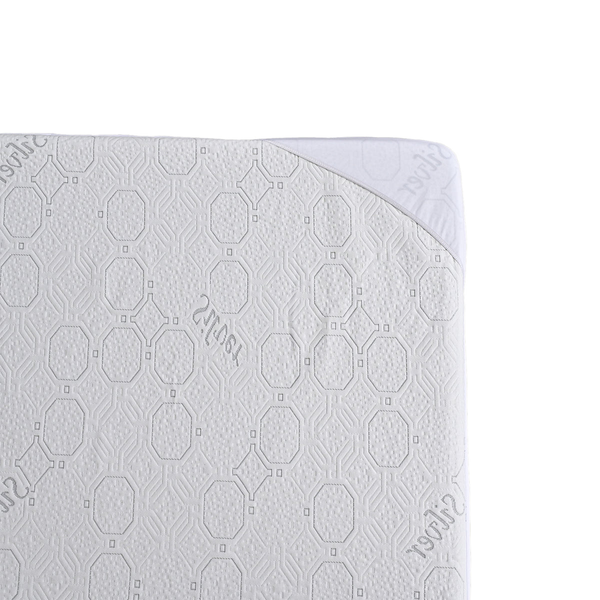 LIVMORE Silver Yarn Infused Jacquard Waterproof Mattress Protector (King, 150 x 200cm) - White V32525049 3