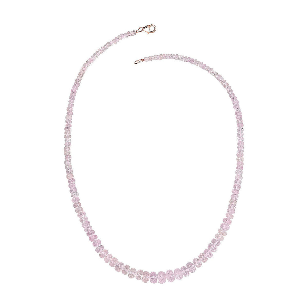 Certified &amp; Appraised LUXURO 110 Ct. AAA Morganite Necklace (Size - 18) in 14K Rose Gold 8322512 0