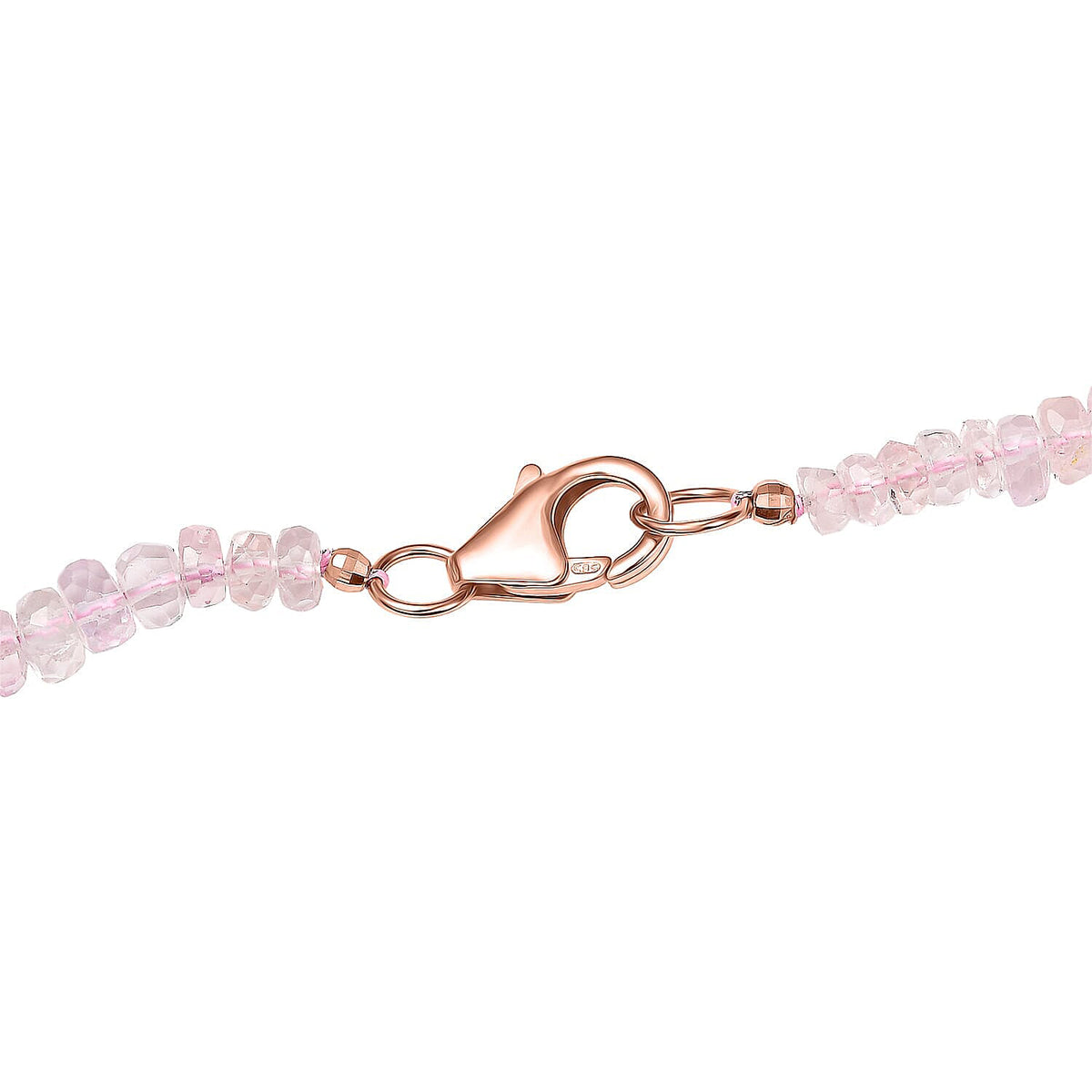 Certified &amp; Appraised LUXURO 110 Ct. AAA Morganite Necklace (Size - 18) in 14K Rose Gold 8322512 6
