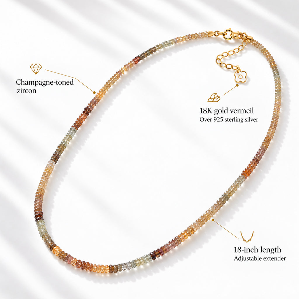D'Joy Golden Zircon Necklace (Size - 18) in 18K YG VermeilSterling Silver  85.000  Ct._8322551_3
