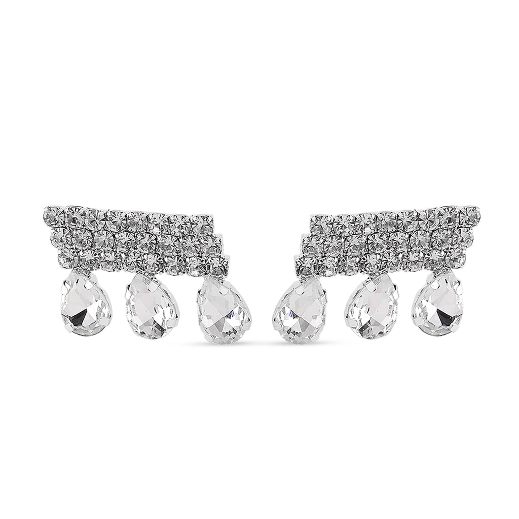 White Crystal Earring with Push Back_8322720