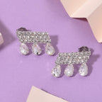 White Crystal Earring with Push Back_8322720_1