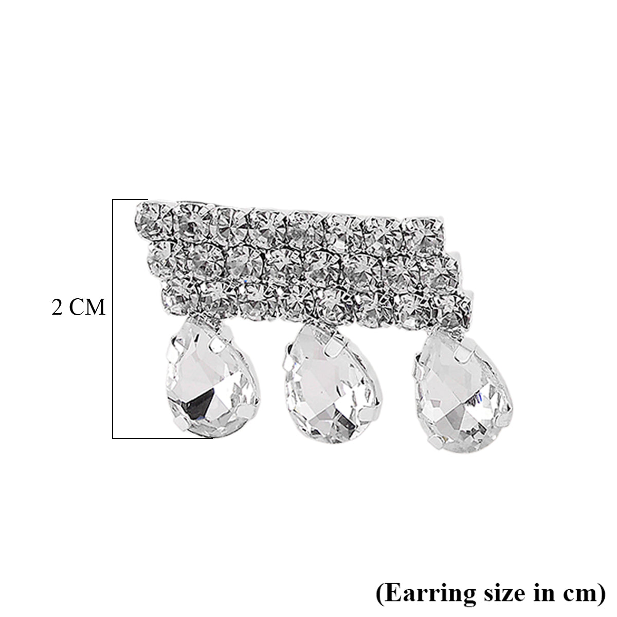 White Crystal Earring with Push Back 8322720 4