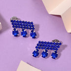 Blue Crystal Earring with Push Back_8322731_1
