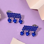 Blue Crystal Earring with Push Back_8322731