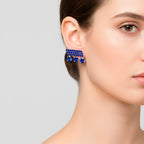 Blue Crystal Earring with Push Back_8322731