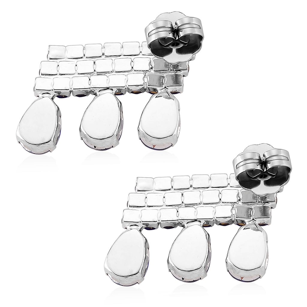 Blue Crystal Earring with Push Back_8322731_3