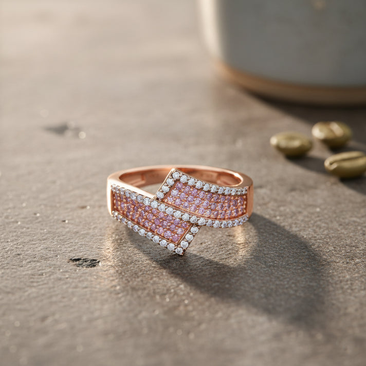 Luxoro 9K Rose Gold SGL Certified Natural Pink Diamond &amp; Natural White Diamond Ring 0.51 Ct. 8322783 2