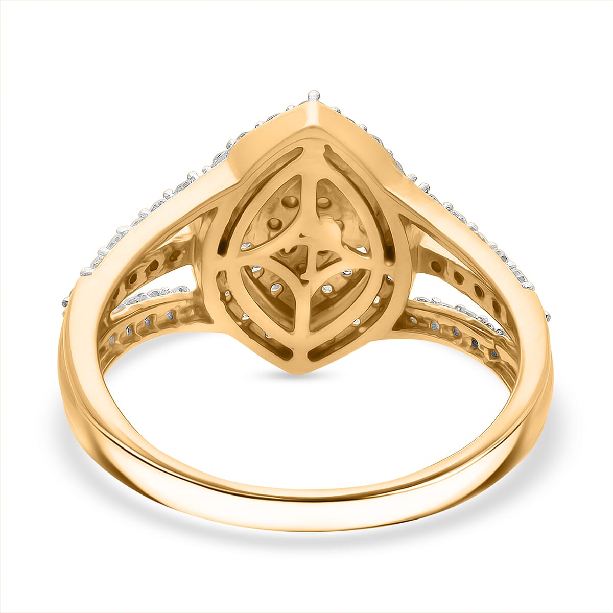 LUXURIANT 1 Ct. Lab Grown Diamond Double Halo Ring in 18K Vermeil Yellow Gold Plated Sterling Silver (VS/EF) 8322896 5