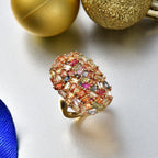 D'Joy Multi Sapphire Cluster Ring in 18K Vermeil Yellow Gold Plated Sterling Silver 6.65 Ct._8323150_1
