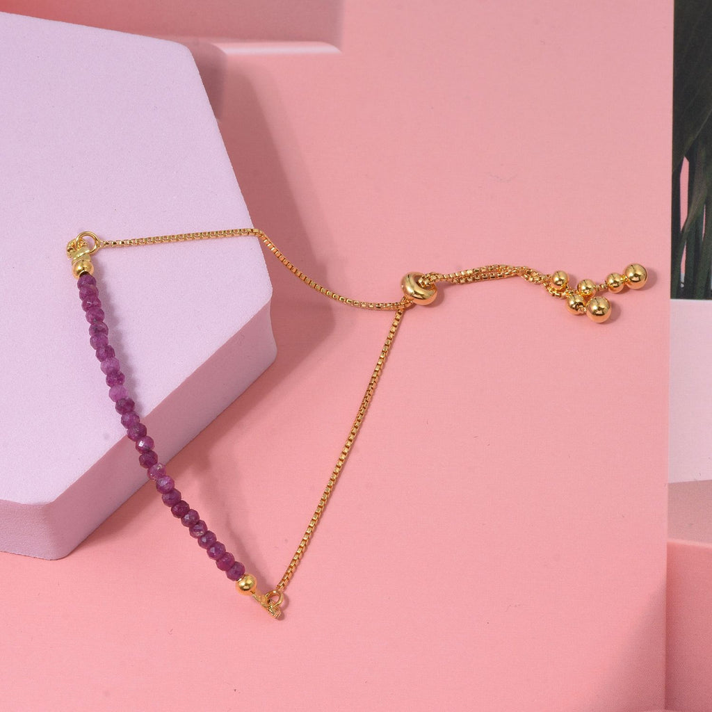 Ruby Bracelet (Size 6.5 - 8 Adjustable) in Yellow Gold Plated Sterling Silver 7.00 Ct._8323647_1