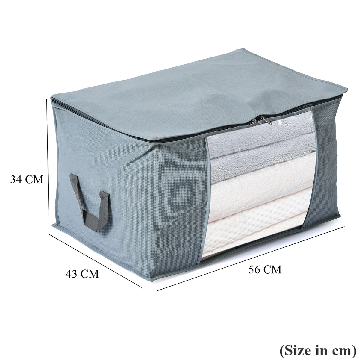 Livmore Set of 5 Non-Woven Fabric Storage Bags with Clear Window (34 x 60 x 42 cm) - Grey V32512314 8