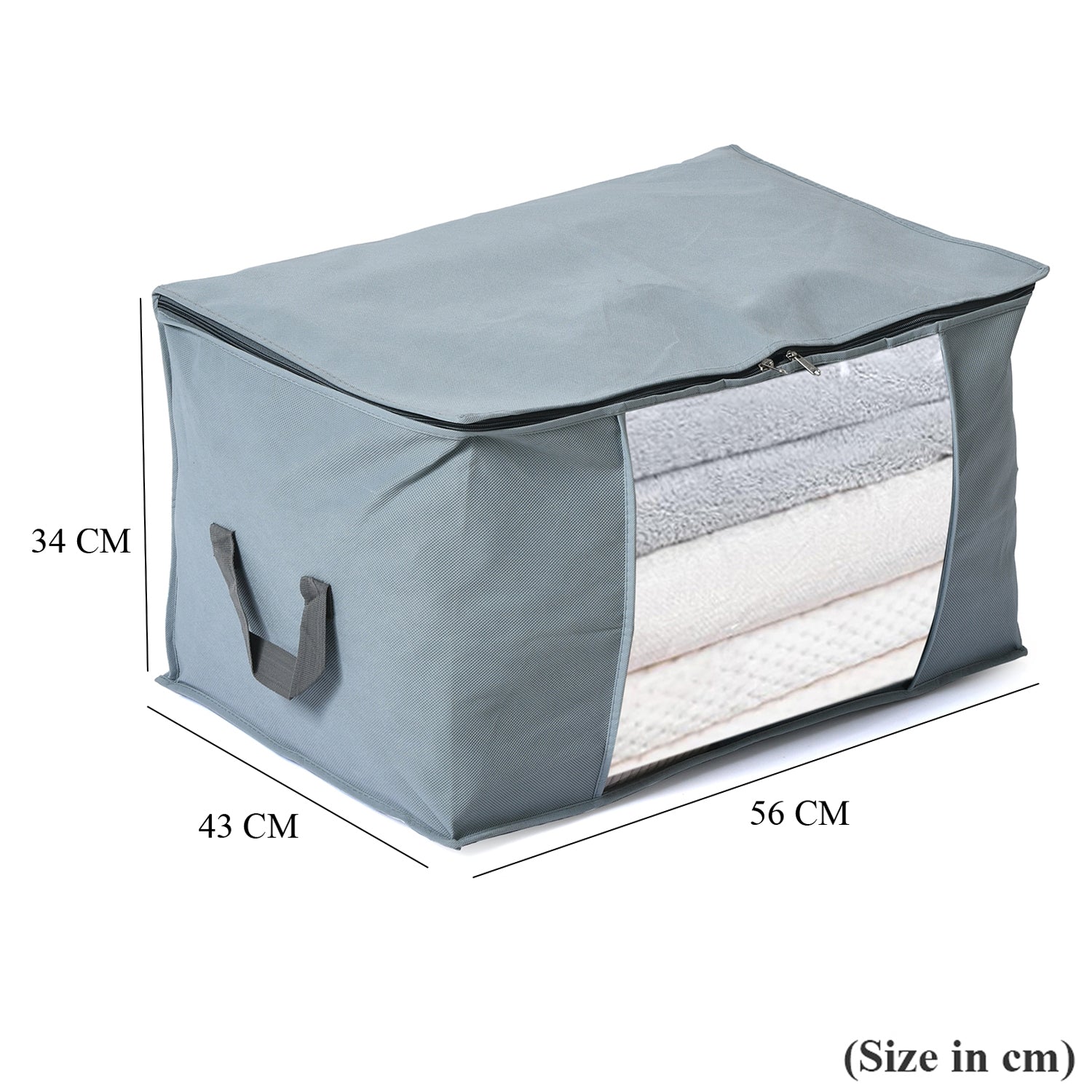 Livmore Set of 5 Non-Woven Fabric Storage Bags with Clear Window (34 x 60 x 42 cm) - Grey V32512314 8