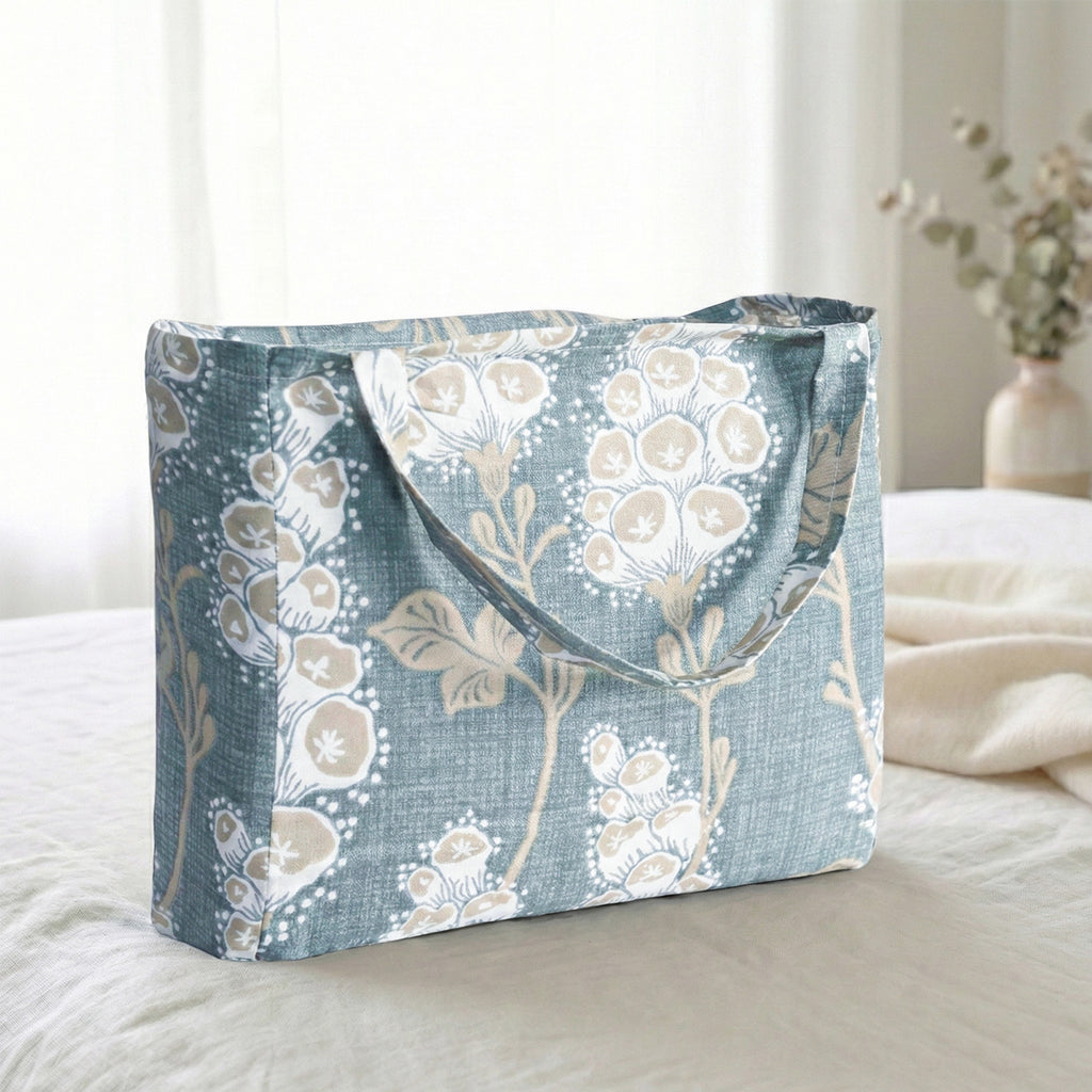 Livmore 4-Piece Microfiber Floral Print Bedding Set - inc. Duvet Cover, Fitted Sheet, and 2 Pillowcases (Double, 200 x 200) - Grey & Beige