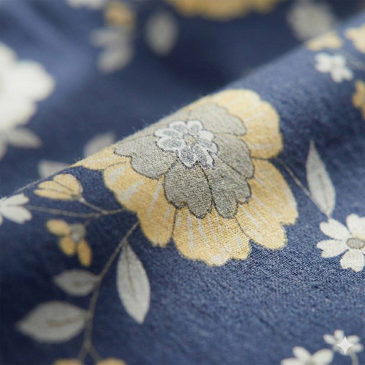 Livmore 4-Piece Microfiber Floral Print Bedding Set - inc. Duvet Cover, Fitted Sheet, and 2 Pillowcases (King, 225 x 220) - Navy V32537177 5