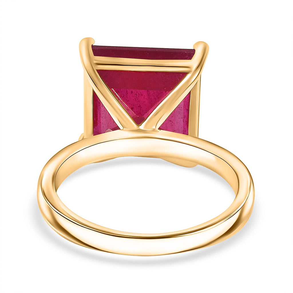 D'Joy African Ruby Solitaire Ring in 18K Vermeil Yellow Gold Plated Sterling Silver 10.27 Ct._8324237_4