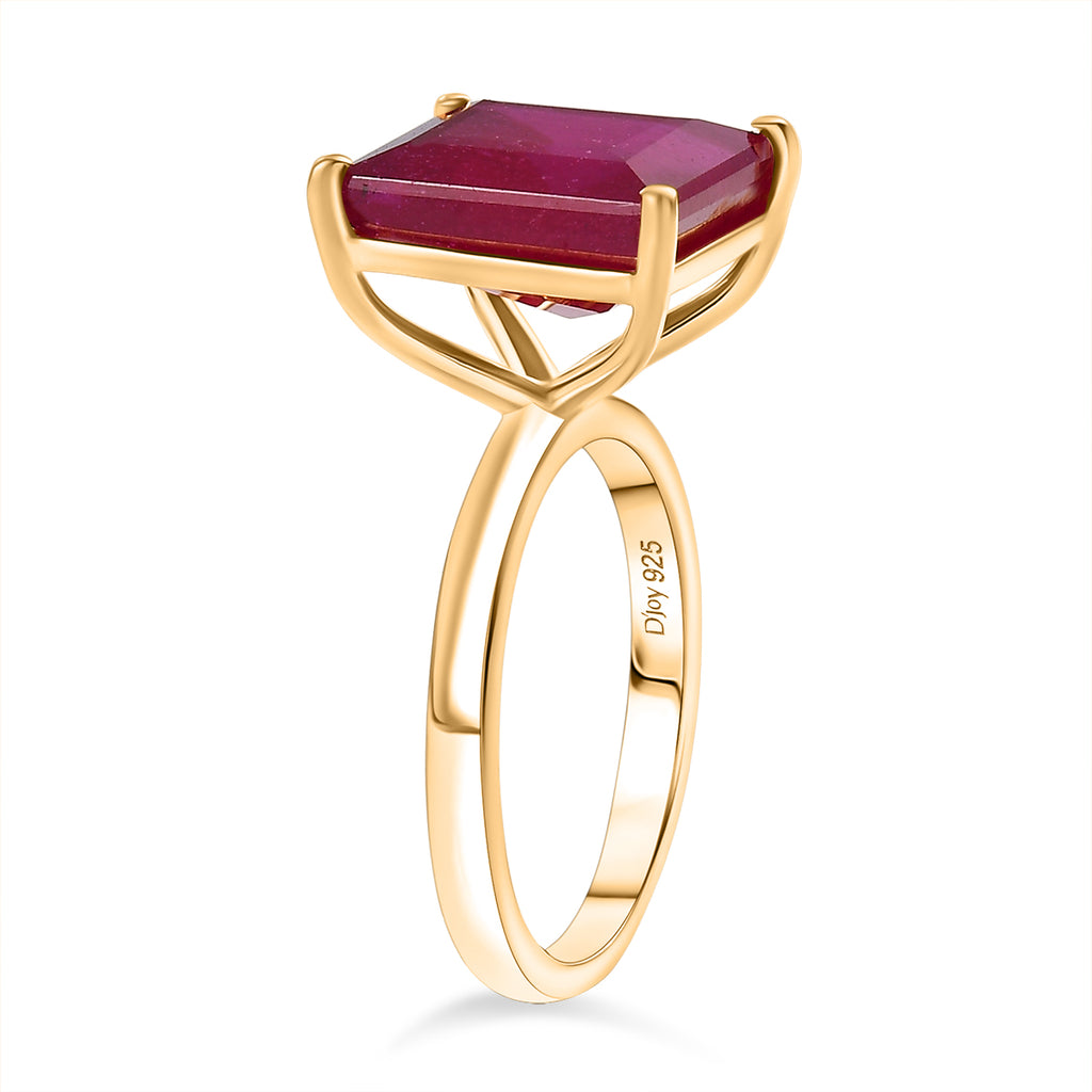 D'Joy African Ruby Solitaire Ring in 18K Vermeil Yellow Gold Plated Sterling Silver 10.27 Ct._8324242_3