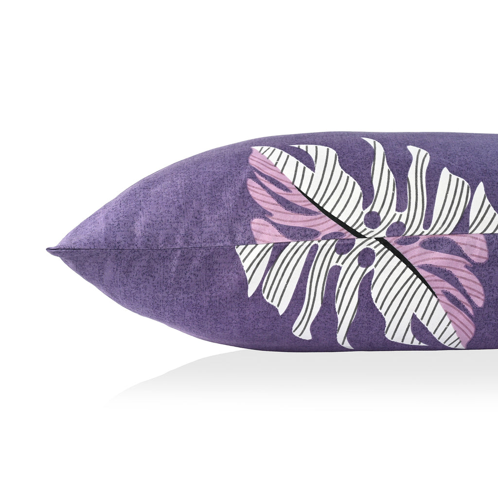Livmore Set of 3 Printed Micro Fitted Sheets With 2 x Pillow Cases For Double Bed (Size 140x190x30Cm) - Light Purple & Multicolour_8324246_5