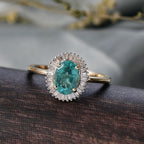PICK OF THE SHOW - 9K Yellow Gold AAA Gemfields Zambian Emerald & Natural White Diamond Halo Ring 1.32 Ct._8324272_1